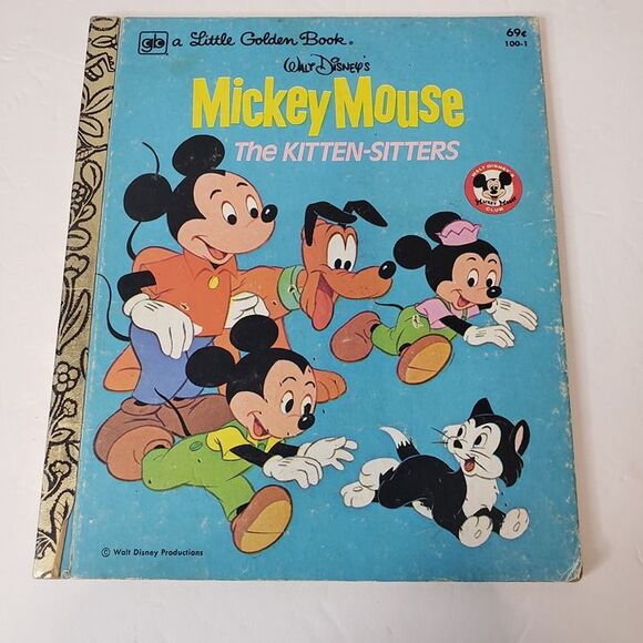 Vintage 70s Little Golden Books Mickey Mouse Blue HB Childrens Book - Picture 1 of 8